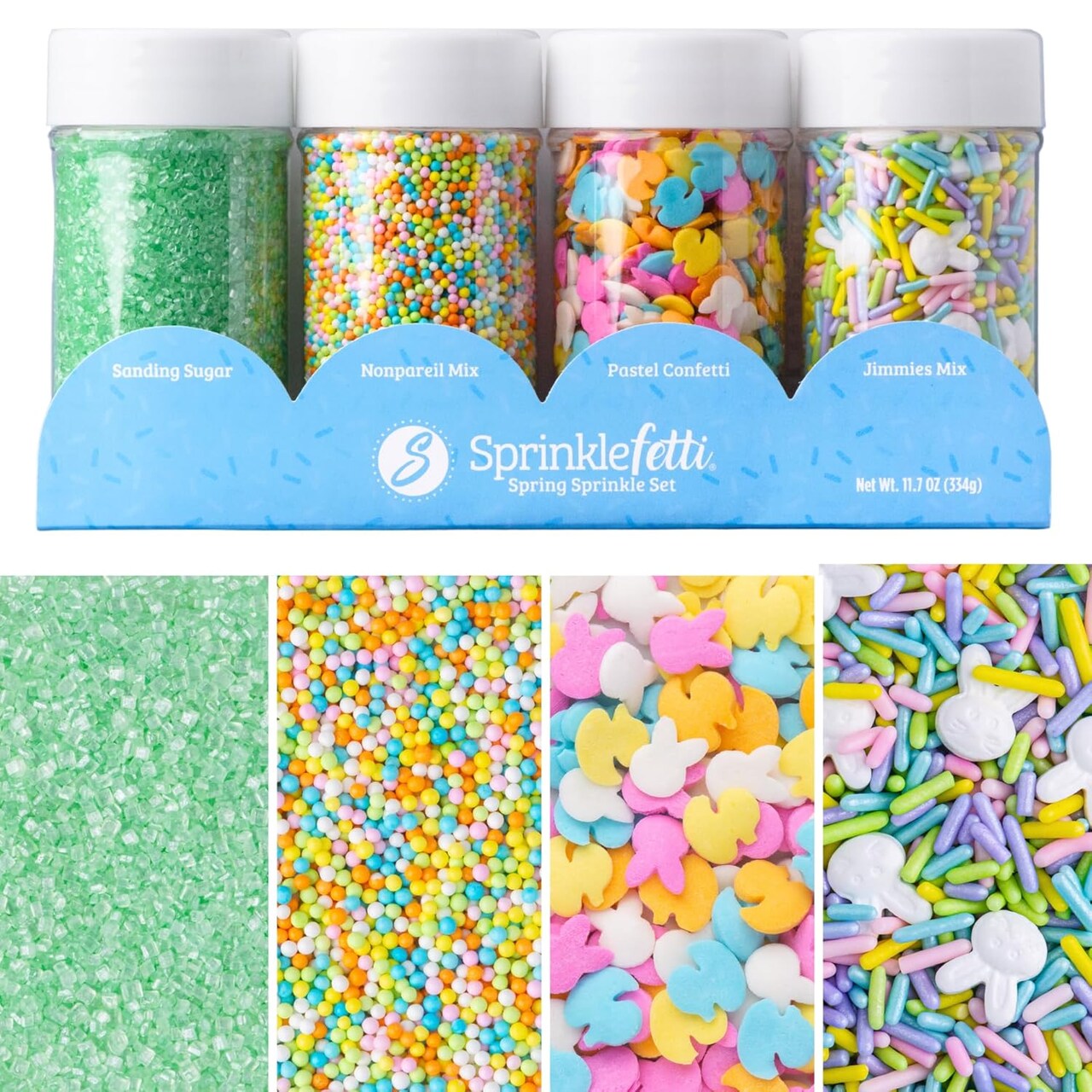 Sprinkles, Easter Sprinkles, Spring Shapes, 4 Pack, Edible Sprinkle Mix, Perfect for Cake Decorations, Baking, Ice Cream, Cookies, Cupcake Topper (Easter)